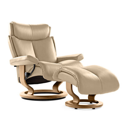 Stressless Magic Medium Chair with Ottoman