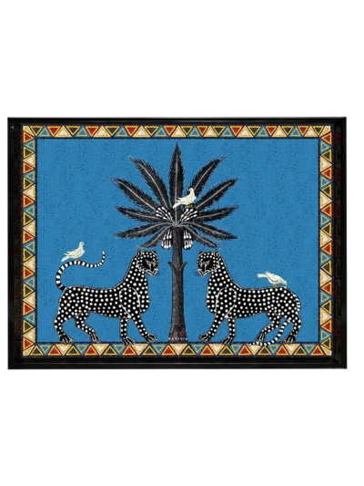 ortigia tray large blue mosaico (38 x 28cm)